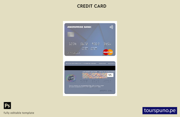 lista para imprimir plantilla de mastercard de USA Ameriprise Bank